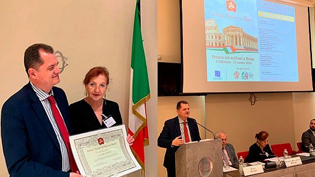 Fabio Porta recebe pr&ecirc;mio de talento siciliano em Roma