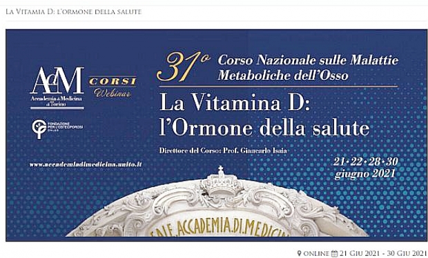 Academia de Medicina de Torino faz webinar sobre vitamina D