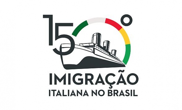 Logotipo marca os 150 anos da Imigração Italiana no Brasil 