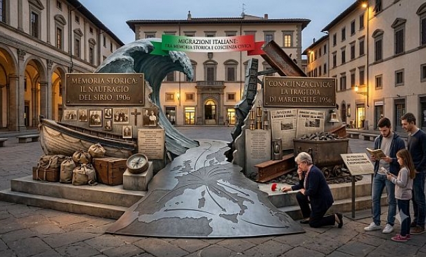 Migrações italianas, entre memória histórica e consciência cívica: do naufrágio do Sirio à tragédia de Marcinelle
